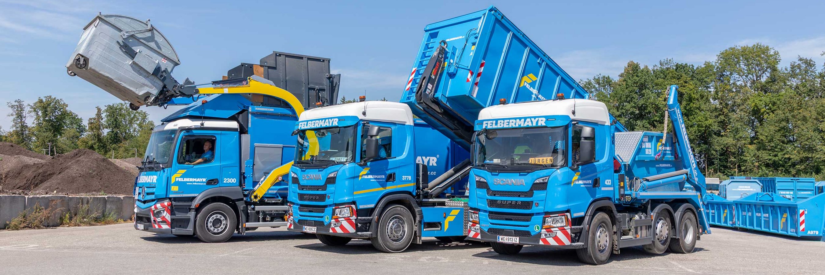 © Felbermayr/Weickinger Felbermayr Fahrzeuge auf Vorplatz vor Containerlager